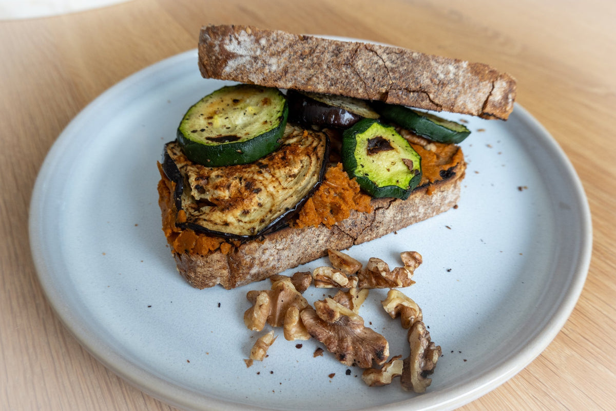 Goin NUTS on lentils - grilled vegetable sandwich